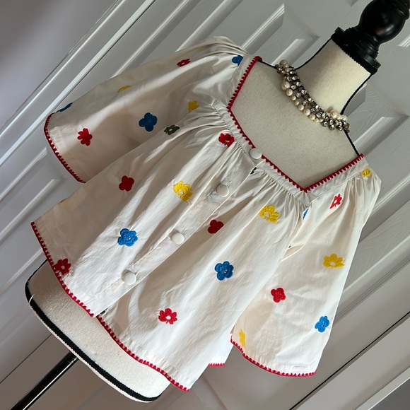 Caroline Constas Embroidered trim and floral motif Top - Picture 3 of 16